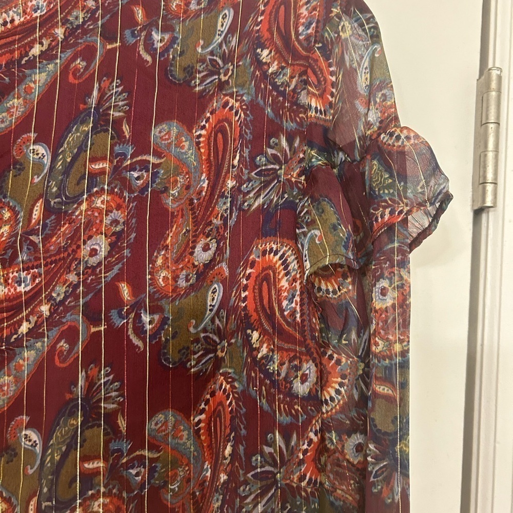 MODCLOTH Moon Orchid Affinity for Finery Long Sleeve Ruffle Top NWT - Picture 5 of 8